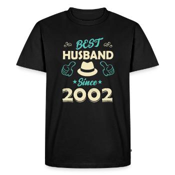 Best Husband 2002 Wedding Anniversary Spouse Gift - Men's Premium Organic T-Shirt - black - Front - Nico (187cm)