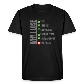 LOL Gamer League of Players Pourquoi je perds - T-shirt Premium bio Homme - noir - Devant - Nico (187cm)