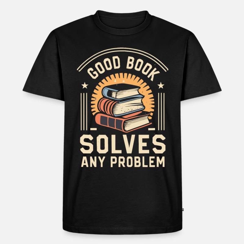 Buch - Männer Premium Bio T-Shirt - Schwarz