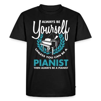 Piano Piano Pianist Instrument de musique cadeau - T-shirt Premium bio Homme - noir - Devant - Nico (187cm)