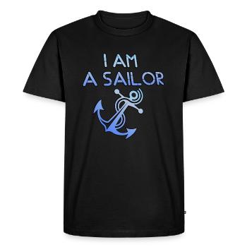 Je suis un marin "je suis un marin" - T-shirt Premium bio Homme - noir - Devant - Nico (187cm)