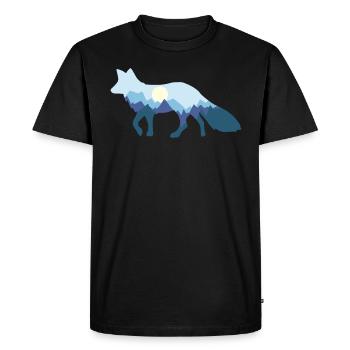 Renard clair de lune renard clair de lune - T-shirt Premium bio Homme - noir - Devant - Nico (187cm)