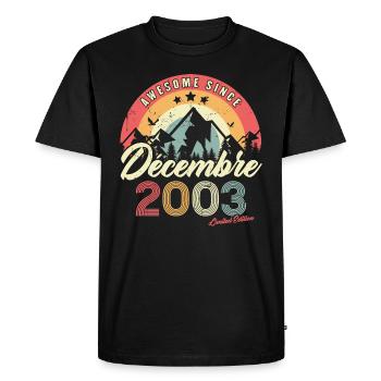 Cadeau D'anniversaire En Décembre 2003 Vintage - T-shirt Premium bio Homme - noir - Devant - Nico (187cm)