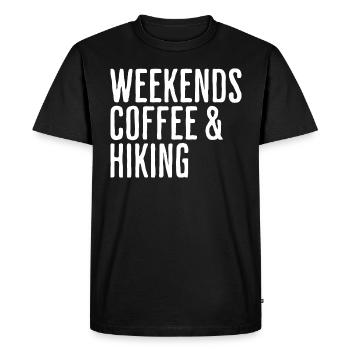 Weekend Coffee & Hike Humor Hiker - Men's Premium Organic T-Shirt - black - Front - Nico (187cm)