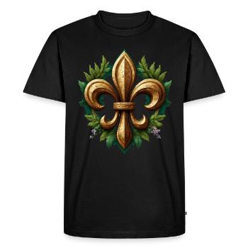 Conception de l’emblème fleur de lys des éclaireurs Pfadfinder - T-shirt Premium bio Homme - noir - Devant - Nico (187cm)