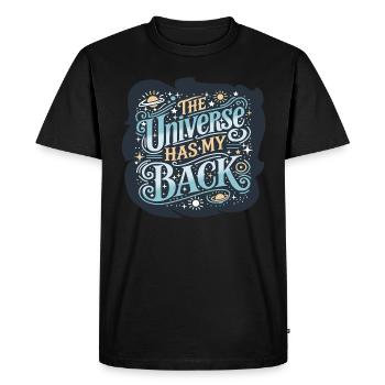 The Universe - Men's Premium Organic T-Shirt - black - Front - Nico (187cm)