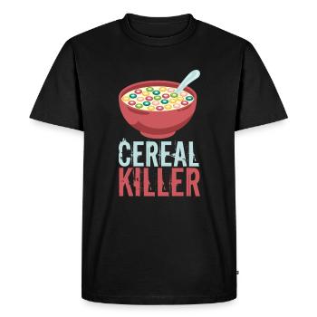 Cereal Killer Serial killer cereal breakfast saying - Men's Premium Organic T-Shirt - black - Front - Nico (187cm)
