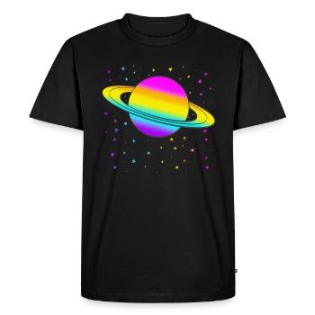 Saturne - T-shirt Premium bio Homme - noir - Devant - Nico (187cm)