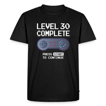 Nerd drôle niveau 30 complet - T-shirt Premium bio Homme - noir - Devant - Nico (187cm)