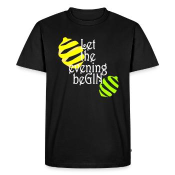 Let the evening beGIN Gin Tonic - Men's Premium Organic T-Shirt - black - Front - Nico (187cm)