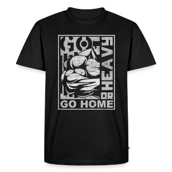 Go Heavy Go Home Cadeau - T-shirt Premium bio Homme - noir - Devant - Nico (187cm)