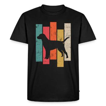 Labrador retro Hund Geschenk Silhouette - Männer Premium Bio T-Shirt - Schwarz - Vorne - Nico (187cm)