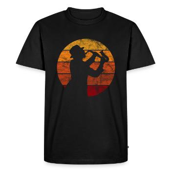 Saxophone Jazz Swing Classique Musique Ska Punk Rock - T-shirt Premium bio Homme - noir - Devant - Nico (187cm)