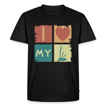 Bagpipe Vintage Bagpipe Instrument Gift - Men's Premium Organic T-Shirt - black - Front - Nico (187cm)