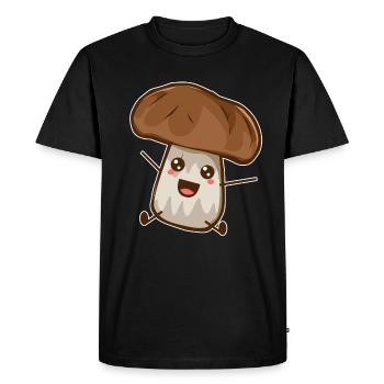 Cadeau d'anime dessin animé de dessin animé de champignons Chibi - T-shirt Premium bio Homme - noir - Devant - Nico (187cm)