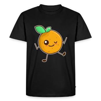 Cadeau d'anime manga bande dessinée orange Chibi Manga - T-shirt Premium bio Homme - noir - Devant - Nico (187cm)