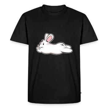 Cadeau BD de lapin lapin lapin blanc - T-shirt Premium bio Homme - noir - Devant - Nico (187cm)