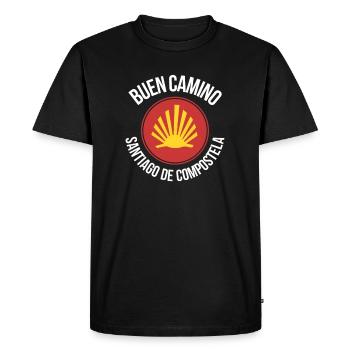 Chemin de Saint-Jacques Buen Camino - T-shirt Premium bio Homme - noir - Devant - Nico (187cm)