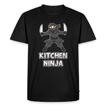 Ninja couteau de cuisine chef cuisinier cadeau pour enfants - T-shirt Premium bio Homme - noir - Devant - Nico (187cm)