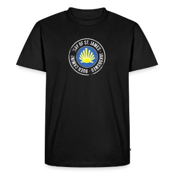 Pilgrims on the Camino de Santiago. - Men's Premium Organic T-Shirt - black - Front - Nico (187cm)