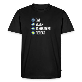 Pilgrims on the Camino de Santiago. - Men's Premium Organic T-Shirt - black - Front - Nico (187cm)
