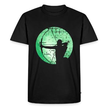 Tir à l'arc tir sport rétro cadeau vintage - T-shirt Premium bio Homme - noir - Devant - Nico (187cm)