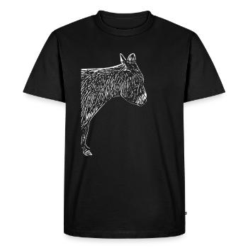 Un âne cool avec une fourrure en peluche - T-shirt Premium bio Homme - noir - Devant - Nico (187cm)