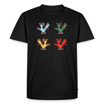 Retro Coral Coral Reef Coral Aquarium - Men's Premium Organic T-Shirt - black - Front - Nico (187cm)