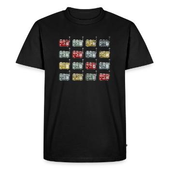 Retro Amateur Radio Radio Operator Hamradio Radio Station - Men's Premium Organic T-Shirt - black - Front - Nico (187cm)