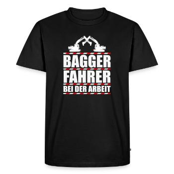 Excavator Driving Excavator Construction Machinery - Men's Premium Organic T-Shirt - black - Front - Nico (187cm)