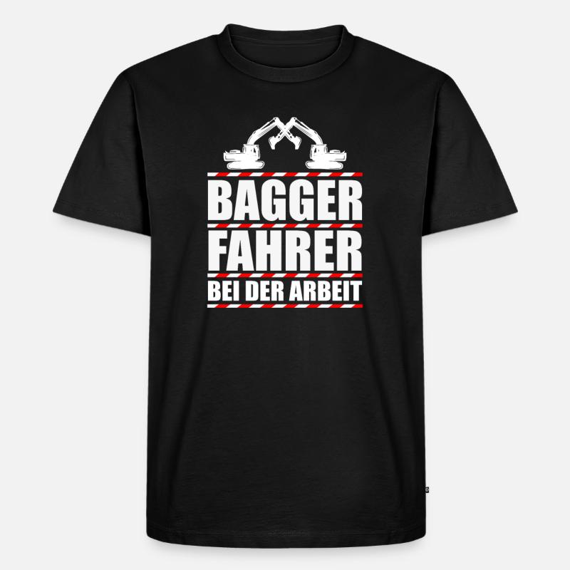Baggerfahren Bagger Baumaschinen - Männer Premium Bio T-Shirt - Schwarz