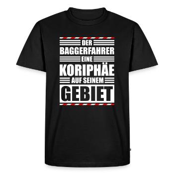 Excavator driver construction site - Men's Premium Organic T-Shirt - black - Front - Nico (187cm)
