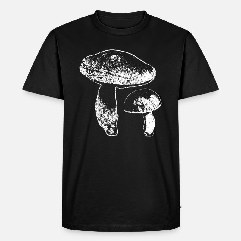 Steinpilze - Männer Premium Bio T-Shirt - Schwarz