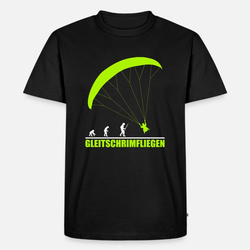 Gleitschirmfliegen Evolution - Männer Premium Bio T-Shirt - Schwarz