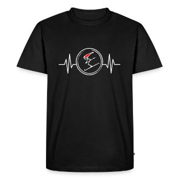 Little skier with red bobble cap ski downhill - Men's Premium Organic T-Shirt - black - Front - Nico (187cm)