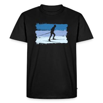 Ski Skisport skieurs de fond - T-shirt Premium bio Homme - noir - Devant - Nico (187cm)