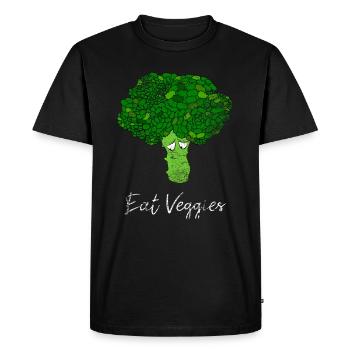 Eat veggies broccoli vegetables - Men's Premium Organic T-Shirt - black - Front - Nico (187cm)