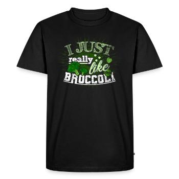 Broccoli vegetables - Men's Premium Organic T-Shirt - black - Front - Nico (187cm)