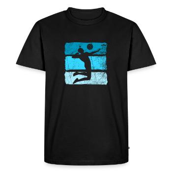 Joueur de volley-ball de volley-ball Vintage - T-shirt Premium bio Homme - noir - Devant - Nico (187cm)