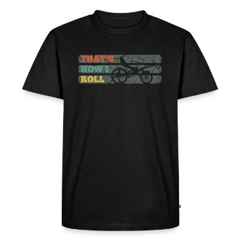 Tour à vélo - T-shirt Premium bio Homme - noir - Devant - Nico (187cm)