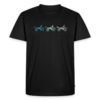 Rétro vélo allongé - T-shirt Premium bio Homme - noir - Devant - Nico (187cm)
