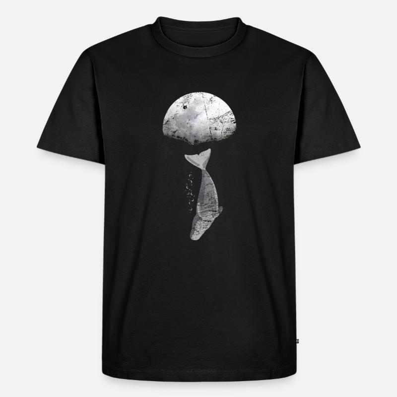 Wal Blauwal Pottwal Evolution - Männer Premium Bio T-Shirt - Schwarz