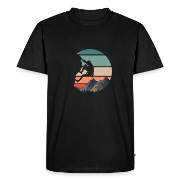 Cadeau de rocher boulderer vintage - T-shirt Premium bio Homme - noir - Devant - Nico (187cm)