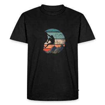Cadeau de rocher boulderer vintage - T-shirt Premium bio Homme - noir - Devant - Nico (187cm)