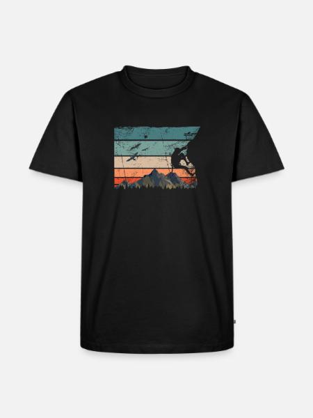Bouldern Berge Klettern Felsenklettern - Männer Premium Bio T-Shirt - Schwarz