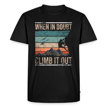 Retro climbing bouldering boulder - Men's Premium Organic T-Shirt - black - Front - Nico (187cm)