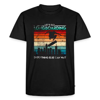 Longboarder rétro longboard - T-shirt Premium bio Homme - noir - Devant - Nico (187cm)