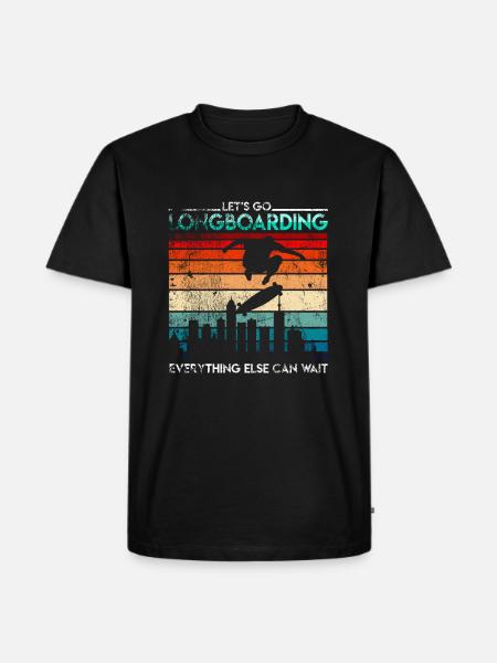Retro longboarder longboard - Men's Premium Organic T-Shirt - black