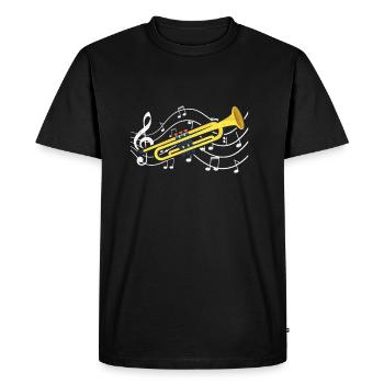 Trompette - T-shirt Premium bio Homme - noir - Devant - Nico (187cm)
