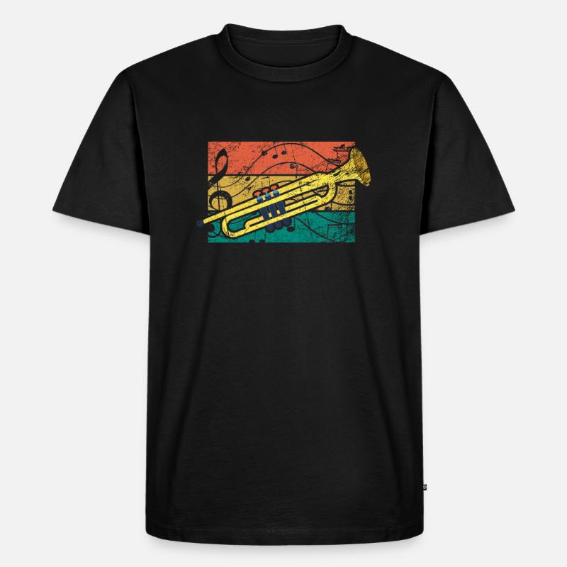 Trompeter Blasmusik Trompete - Männer Premium Bio T-Shirt - Schwarz